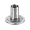 M8 T-nuts 50pcs Carbon Steel Tee Nut Round Base Weld Nuts 17mm Height Through Hole Flange Insert Female Thread Plate Dark Gray 