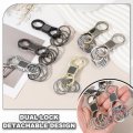 Metal Keychain Quick Release Spring Carchains Organizer Key Chain Clips With 4pcs Key Rings For Home Keys Women Men Silver