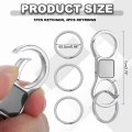 Metal Keychain Quick Release Spring Carchains Organizer Key Chain Clips With 4pcs Key Rings For Home Keys Women Men Silver