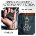 Metal Keychain Quick Release Spring Carchains Organizer Key Chain Clips With 4pcs Key Rings For Home Keys Women Men Silver