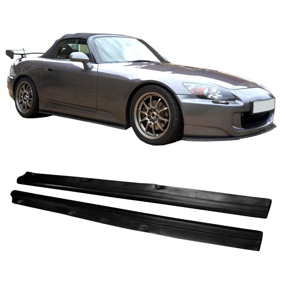 Ikon Motorsports Side Skirts Corner Aprons For 2000-2009 Honda S2000 S2k Ap1 Ap2 Jdm Style Pu Unpainted Rocker Panel Splitter
