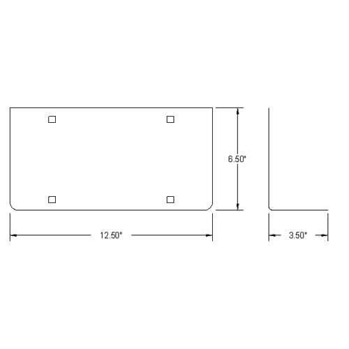 Flange Mount Stainless Steel 1 Plate License Holder