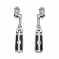Smt-chrome Long Angled Peg Mounting Kit Skull Zombie Footpeg Compatible With Bike 1-1 4 Inch 1 25 Front Engine Guard Frame Tube