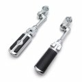 Smt-chrome Long Angled Peg Mounting Kit Skull Zombie Footpeg Compatible With Bike 1-1 4 Inch 1 25 Front Engine Guard Frame Tube