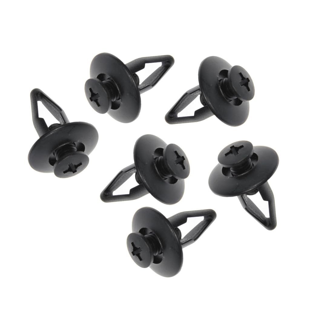 Nylon Rivets For Nissan Pickup 1995 1996 1997 Black 6 Pack 19 38mm Head 8 68mm Shaft Replacement 6384401a00 Mna0156145