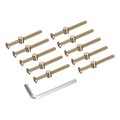 10pcs Bed Frame Bolts M6x70mm Hex Socket Head Cap Screws With Barrel Nuts Hardware Replacement Kit M4 Wrench For Furniture Beds 