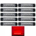 All Star Truck Parts 10x 4 X1 Clear Lens Red Led Thin Slim Line Trailer Side Marker Clearance Lights 6 Reflex Submersible 