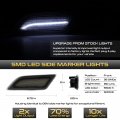 Vipmotoz Led Side Marker Reflector Lamps Compatible With 2012-2014 C250 C300 C350 W204 Mercedes Benz White Smoked Tinted Lens