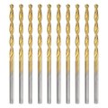 10pcs Titanium Twist Drill Bit 3 32 Drilling Dia High Speed Steel Drills For Hardened Metal Stainless Cast Iron Wood Plastic 
