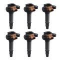 6 Pcs Ignition Coils Pack No Bl3z-12029-c For Expedition V6 3 5l 2015-2017 Gray Metal 