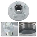 Galvanized 5 On 4 Inch Trailer Hub Kit Includes Bearings 68149 44610 Suitable For 84 Spindle 