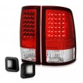 Red Lens Led Tail Light Full-led License Plate Lamp Assembly Replacement Bundle For 2009-2018 Dodge Ram 1500 2500 3500 Pickup 