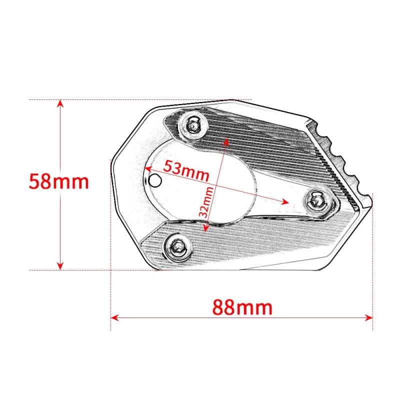 Mokiton Motorcycle Side Stand Extension Kickstand Plate For Kawasaki Z650rs 2021 2022 2023 Foot Pad Support Z 650 Rs Z650 Z-650