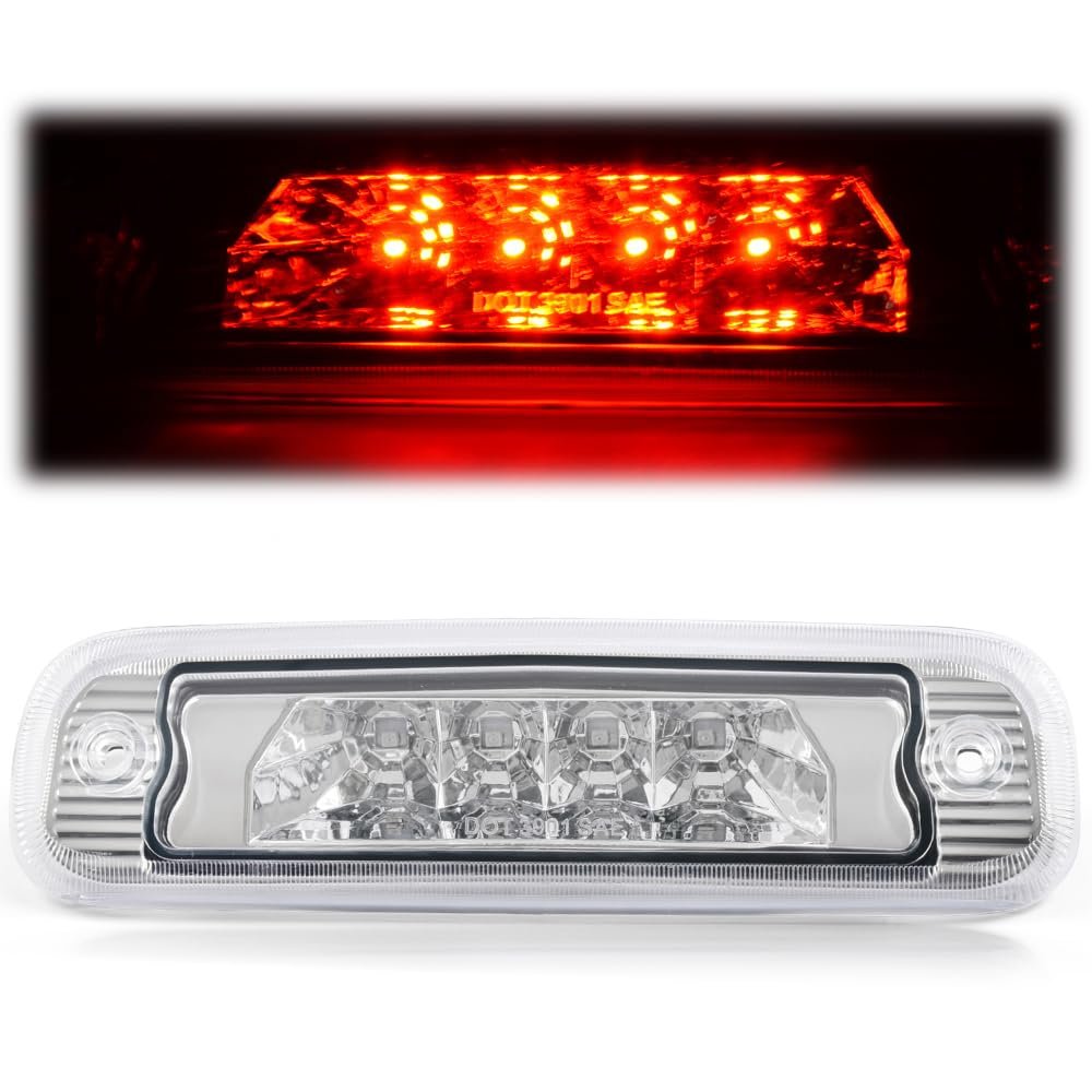 Led 3rd Rear Brake Light Cargo Lamp For Jeep Cherokee 97-01 Clear Lens Chrome Housing Roof Tail Lamps Part Number 55155614ae