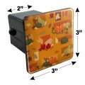 Fall Autumn Harvest Pumpkin And Squash Pattern Tow Trailer Hitch Cover Plug For 2 In Receivers Black Abs Plastic With Uv