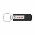 Ipick Image For Ford Mustang Tri-bar Red Silver Metal Plate Black Pu Leather Strap Key Chain Keychain Official Licensed