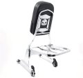 Smt-skull Chrome Detachable Sissy Bar Backrest Luggage Rack For H-d Softail Flh B076xz3j26 