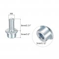 Uxcell M4x8mm Flanged Socket Head Cap Screws 20pcs 8 Grade Carbon Steel Hex Serrated Flange Bolts Machine