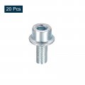 Uxcell M4x8mm Flanged Socket Head Cap Screws 20pcs 8 Grade Carbon Steel Hex Serrated Flange Bolts Machine