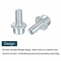 Uxcell M4x8mm Flanged Socket Head Cap Screws 20pcs 8 Grade Carbon Steel Hex Serrated Flange Bolts Machine