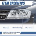 Auto Dynasty Factory Style Halogen Headlights Assembly Compatible With Dodge Avenger 2008-2014 Driver And Passenger Side Chrome