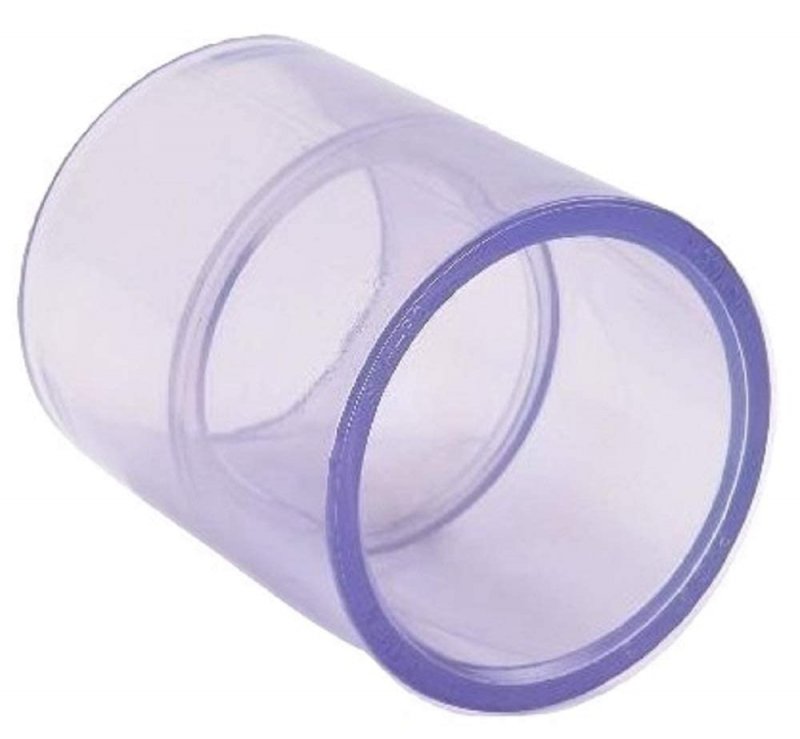 Clear Pvc Pipe Fitting Bluish Tint Coupling Schedule 40 80 1 2 Inch Socket 9 Id