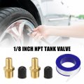 Uxcell Universal 1 8 Inch Npt Tank Valve Air Compressor Fill With 2pcs Anti-corrosion Brass And Adhesive Tape Gold Tone Set