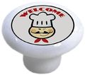 Set Of 2 Welcome Chef Ceramic Kitchen Cabinet Drawer Pull Knobs 