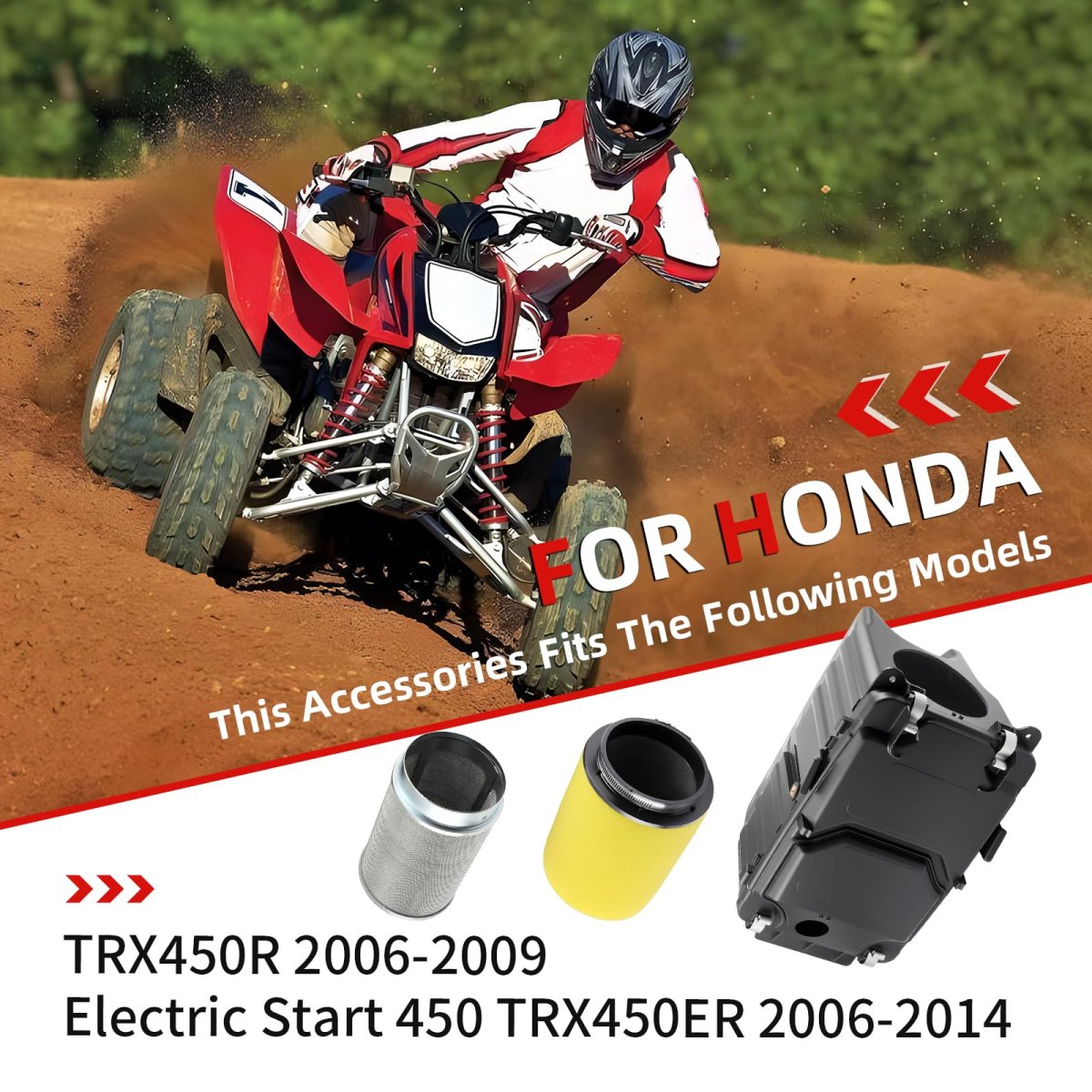 Air Filter Guide Box Cover Assembly For Honda 2006-2014 Trx450r Er 17210-hp1-600