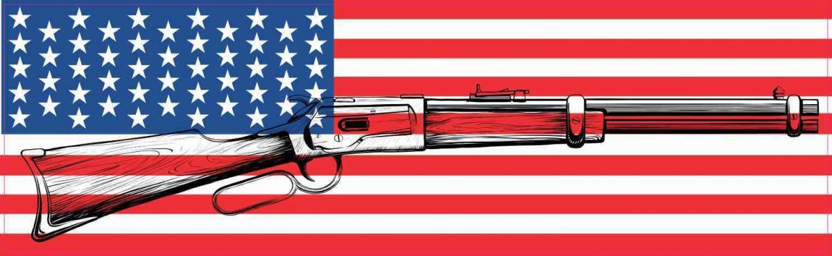 Stickertalk Rifle Usa Flag Vinyl Sticker 10 Inches By 3