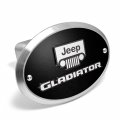 Ipick Image Made For Jeep Gladiator 3d Logo On Black Oval Billet Aluminum 2 Inch Tow Hitch Cover