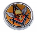 Mason Masonic With Skull Flag 2 75 Car Chrome Round Emblem Decal 3d Badge