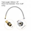 Uxcell 16 Inch Long Faucet Supply Line Connector 4pcs G1 2 Female Compression Thread X M10 Male Braided 304 Stainless Steel