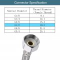 Uxcell 16 Inch Long Faucet Supply Line Connector 4pcs G1 2 Female Compression Thread X M10 Male Braided 304 Stainless Steel