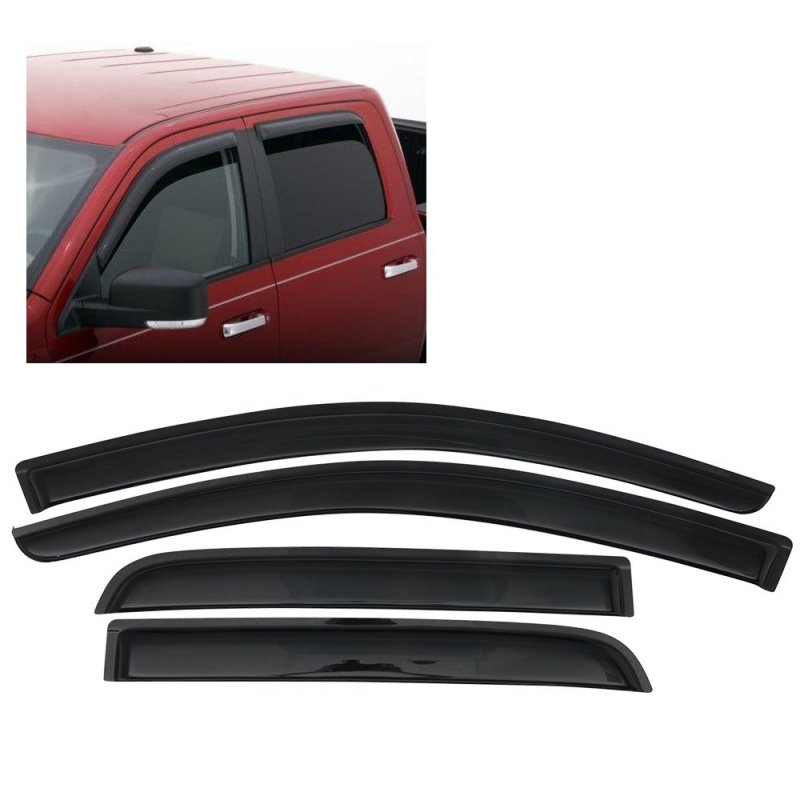Window Visors For 2014 2023 Mitsubishi Mirage Hatchback Slim Style Smoke Tinted Acrylic Rain Guards 4 Piece Set Tape On