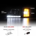 Led Strip Headlight Turn Signal Corner Lamp For 1997-2003 Ford F150 Expedition Metallic Chrome Housing Driver And Passenger