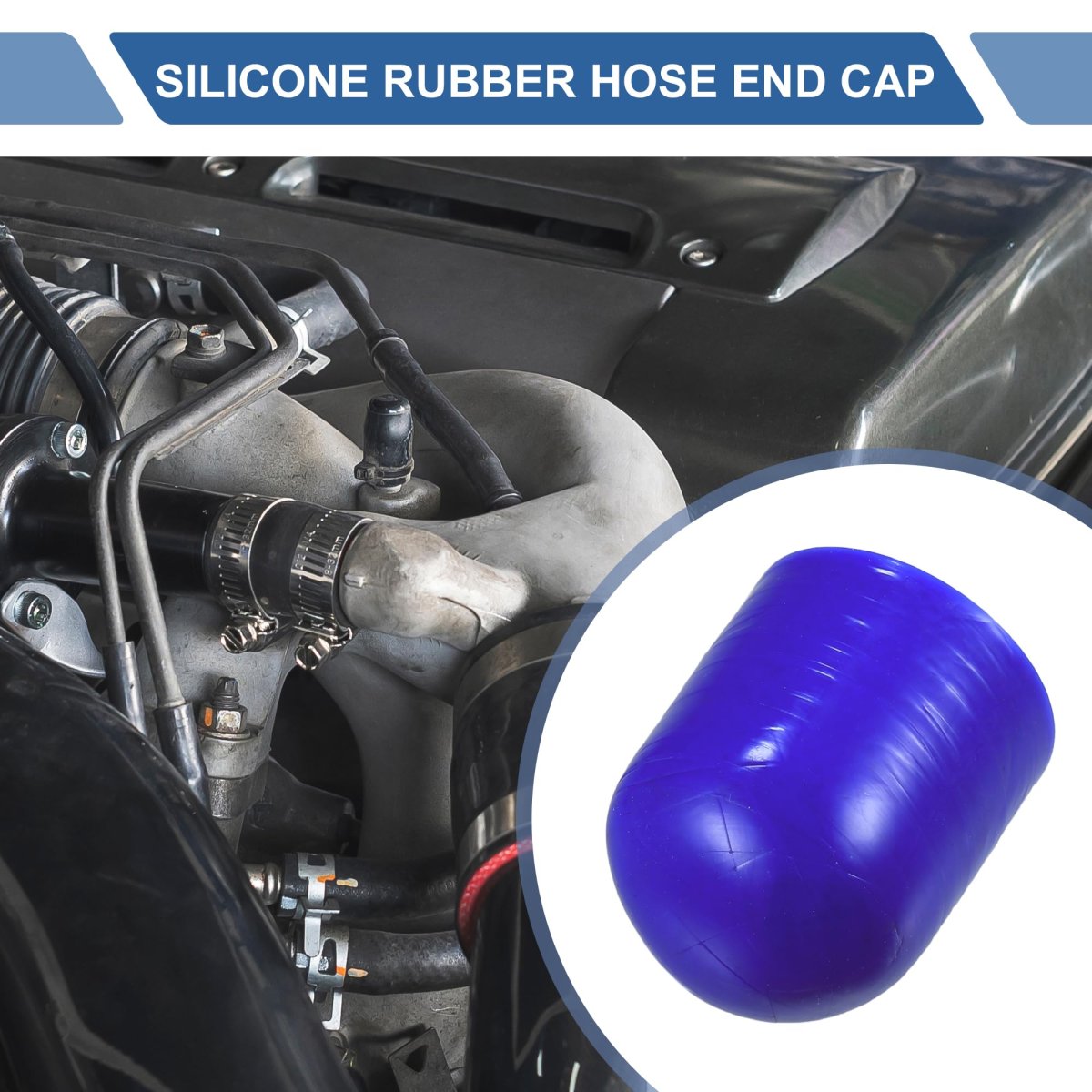 1 Pcs 30mm Length 18 Id Blue Car Silicone Rubber Hose End Cap Reinforced Blanking For Bypass Tube Universal