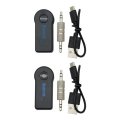 Usonline911 2pcs Universal Bluetooth Audio Receiver 3 5mm Aux Stereo Music Home Car Adapter For Laptop And Pc With 2 1 Above