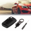 X Autohaux Silicone Carbon Fiber Pattern Car Key Fob Coverless Remote Key Soft Case Protector With Keychain For Vw Polo Mk6
