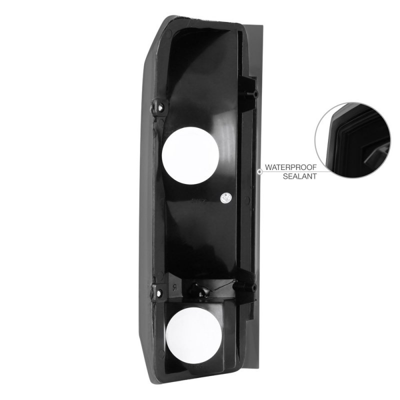 Black Smoke Euro Style Tail Light Lamp Assembly For 1987-1996 Ford Bronco F150 F250 F350 Pickup Truck Driver Passenger Side
