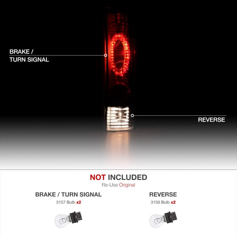 Black Smoke Euro Style Tail Light Lamp Assembly For 1987-1996 Ford Bronco F150 F250 F350 Pickup Truck Driver Passenger Side