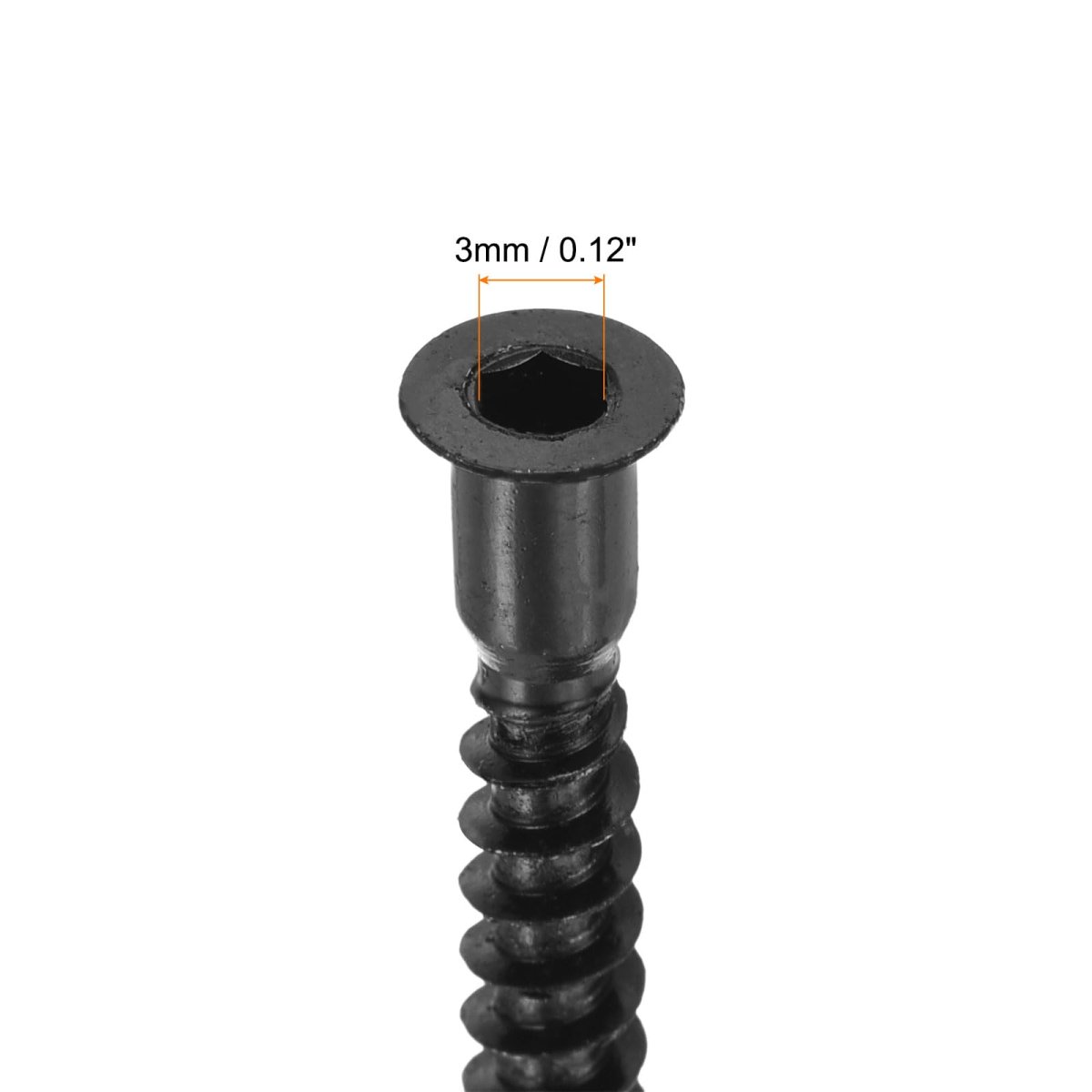 20pcs M5x40mm Hex Socket Countersunk Head Self Tapping Connecting Screws Carbon Steel Furniture Confirmat Screw Black