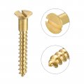 Uxcell Wood Screws M3 5 X 25mm Slotted Flat Head Brass Self-tapping Screw 50 Pcs