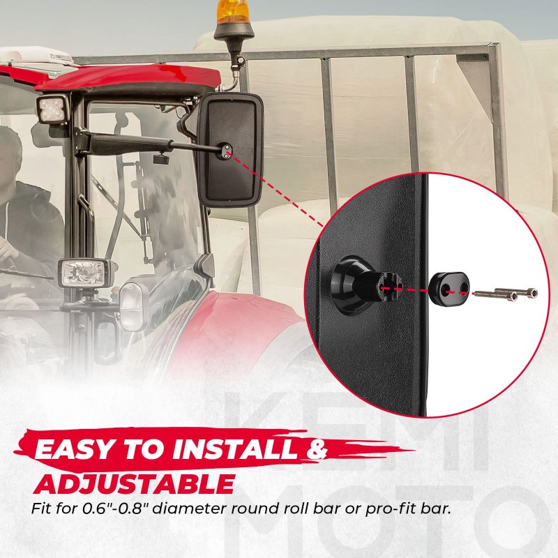 Tractor Mirror For Loader Excavator Farm 7 9 In X 13 Convex Replacement Side John Deere Case Ih Agco New Holland