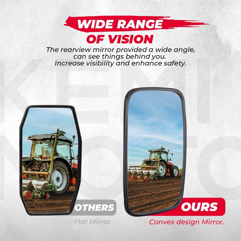 Tractor Mirror For Loader Excavator Farm 7 9 In X 13 Convex Replacement Side John Deere Case Ih Agco New Holland