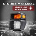 Hecasa Left Headlight Bezel W Turn Signal Light For 2008-2019 Ford E150 E250 E350 Super Duty Headlamp Cover Door Trim Yellow