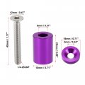 X Autohaux Car Front Hood Vent Spacer Riser Aluminum Alloy Engine Kit Replacement For 6mm Motor Purple