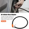 X Autohaux 60cm Tire Inflator Extension Hose With Metal Lock Chuck Adapter Convert To On Connection Air Pump Tube Valve Pipe