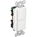 Baomain Duplex Rocker Switch 15 Amp 120 Volt Single-pole Ac Combination Commercial Grade Grounding Ul Cul White 4pcs