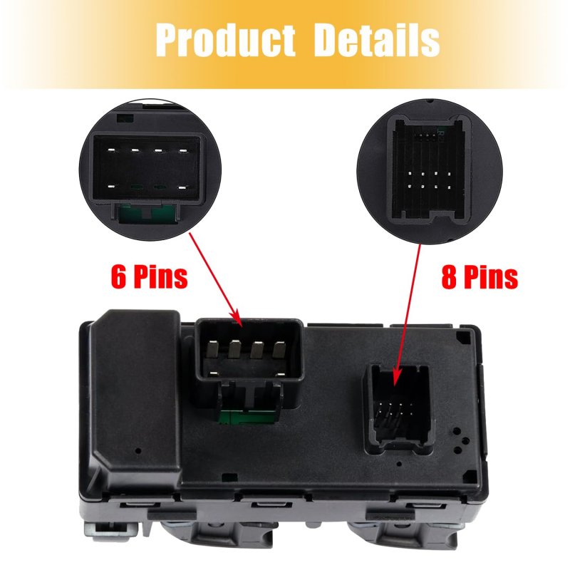 Tinjo Power Window Control Switch Fit For 2007-2016 Gmc Acadia Replace 20945224 901990 Front Left Driver Side Master Button